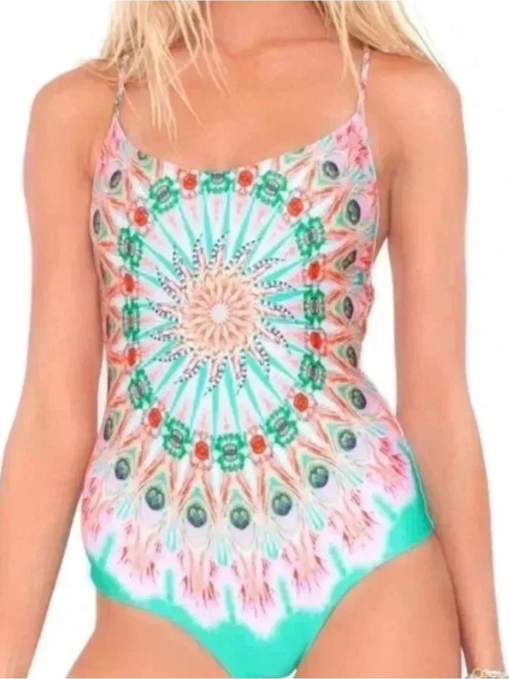 Luli Fama Mint & Pink Mandala One-Piece Swimsuit